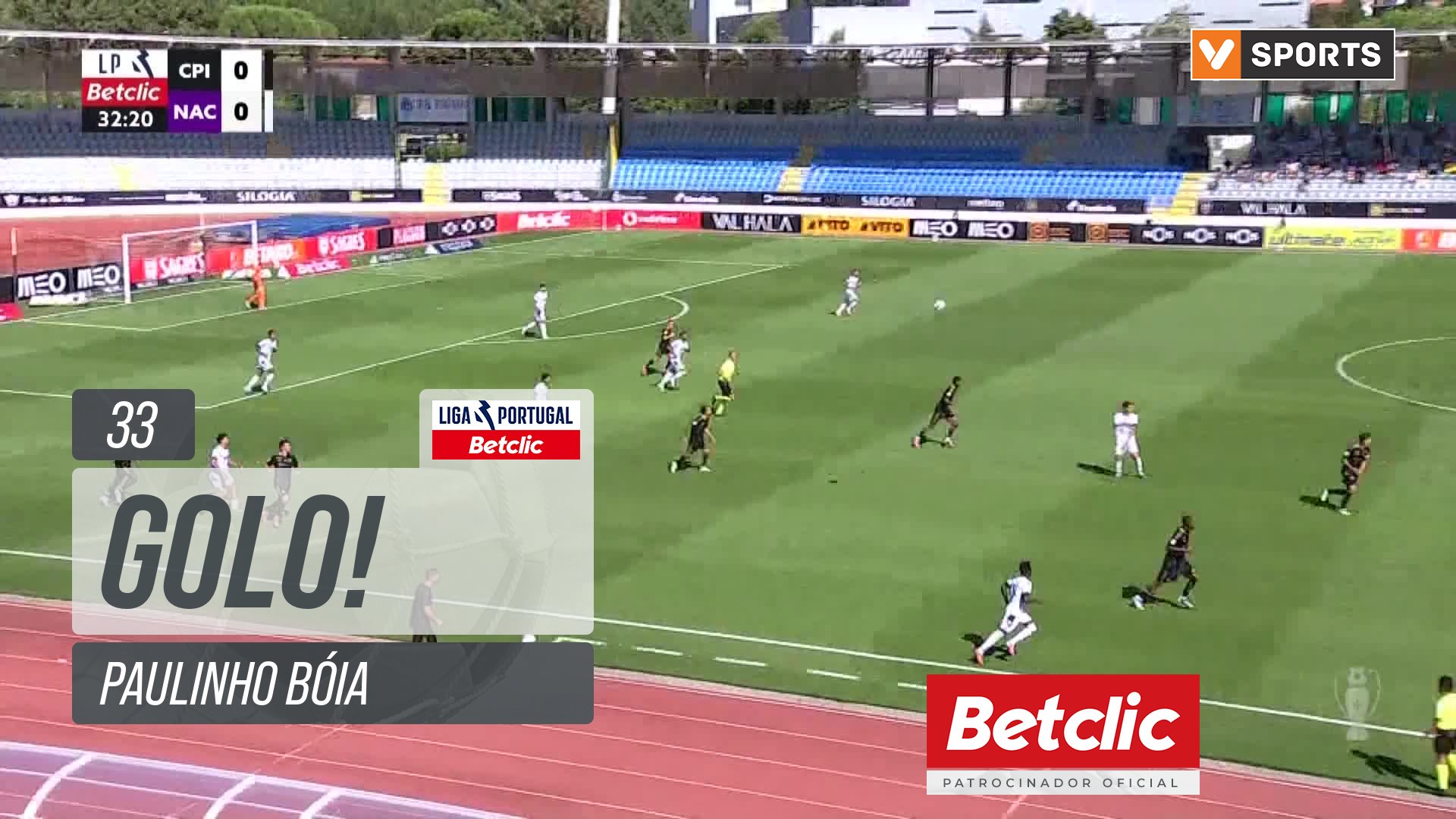 GOLO! Nacional, Paulinho Bóia aos 33', Casa Pia 0-1 Nacional