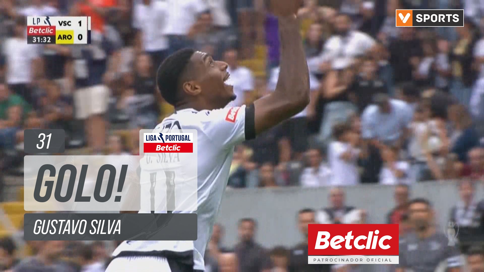 GOLO! Vitória SC, Gustavo Silva aos 31', Vitória SC 1-0 Arouca