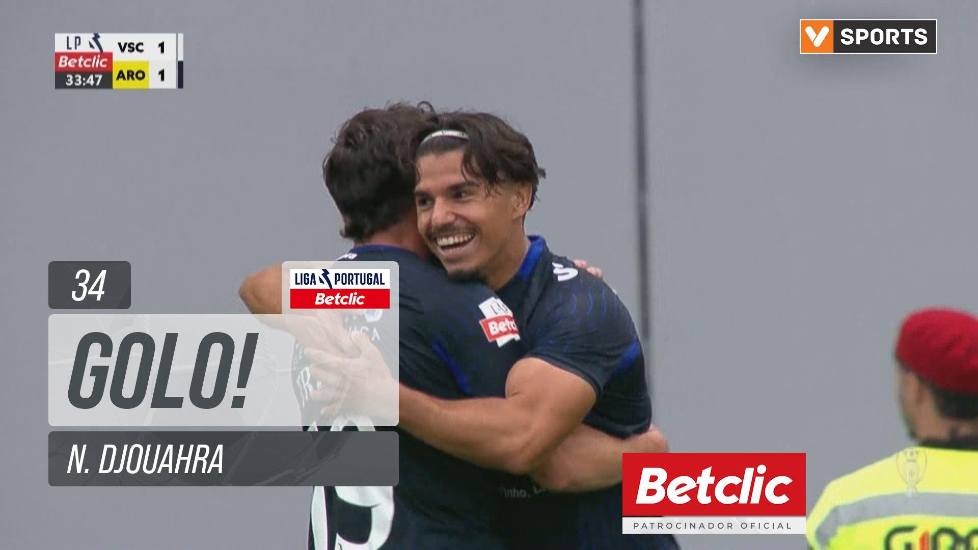 GOLO! Arouca, N. Djouahra aos 34', Vitória SC 1-1 Arouca