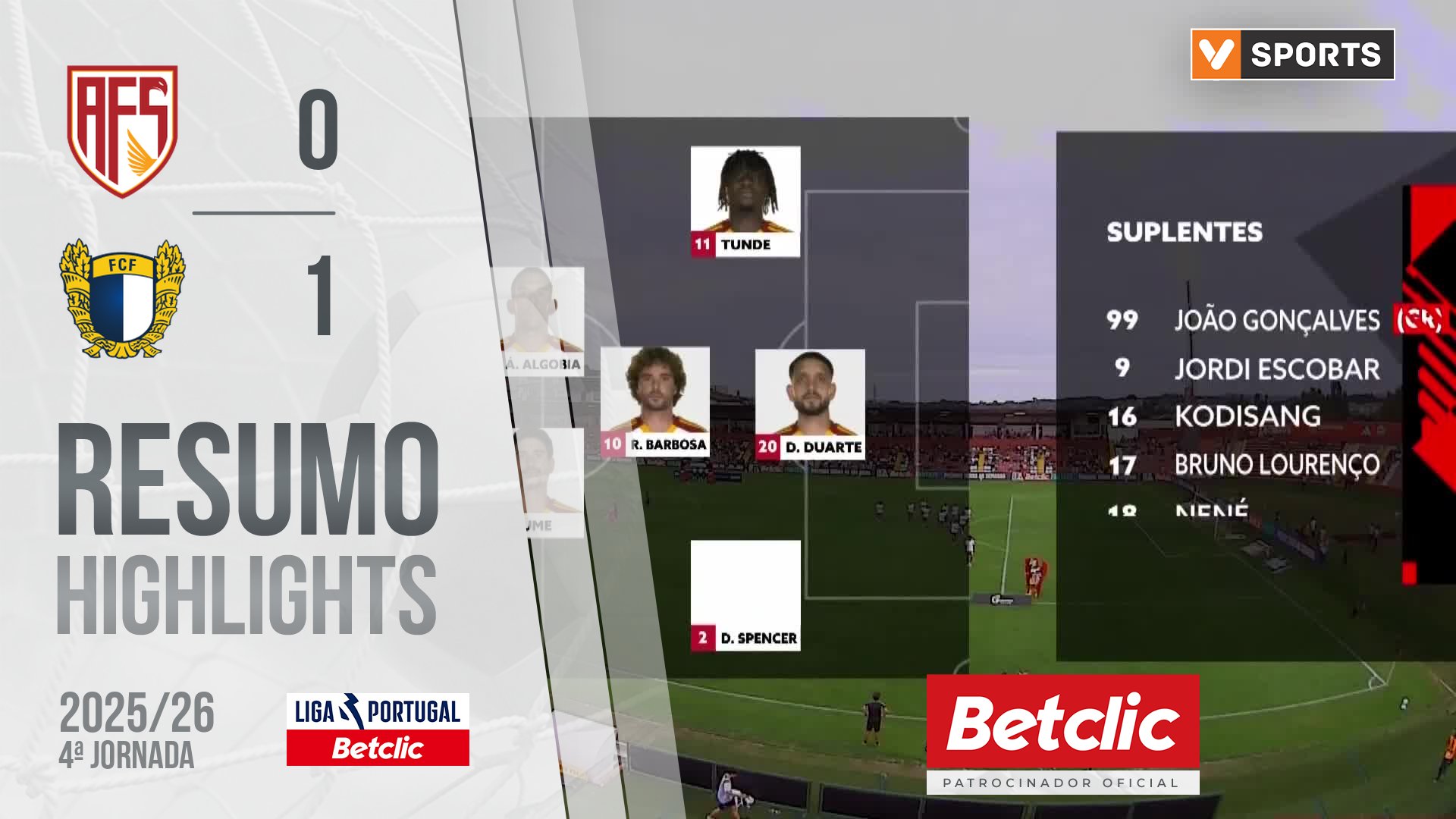 Liga Portugal Betclic (4ªJ): Resumo AVS 0-1 Famalicão