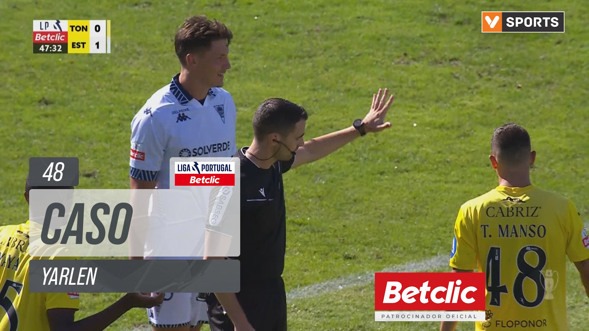 Tondela, Caso, Yarlen aos 48'