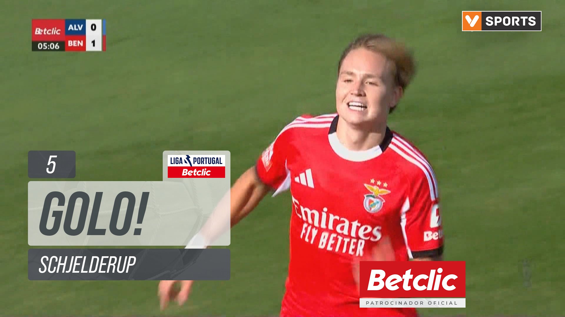GOLO! Benfica, Schjelderup aos 5', Alverca 0-1 Benfica