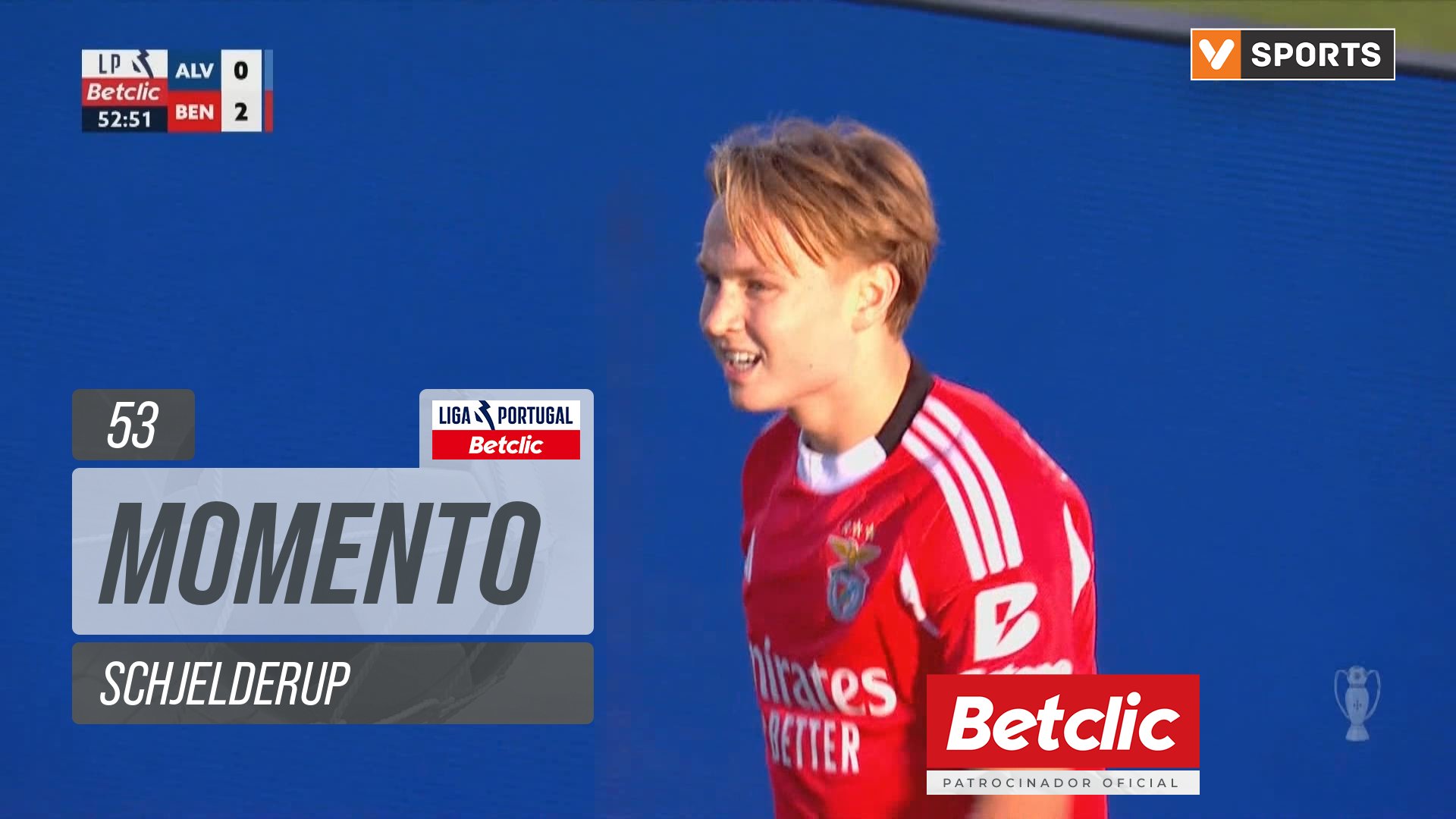 Benfica, Jogada, Schjelderup aos 53'