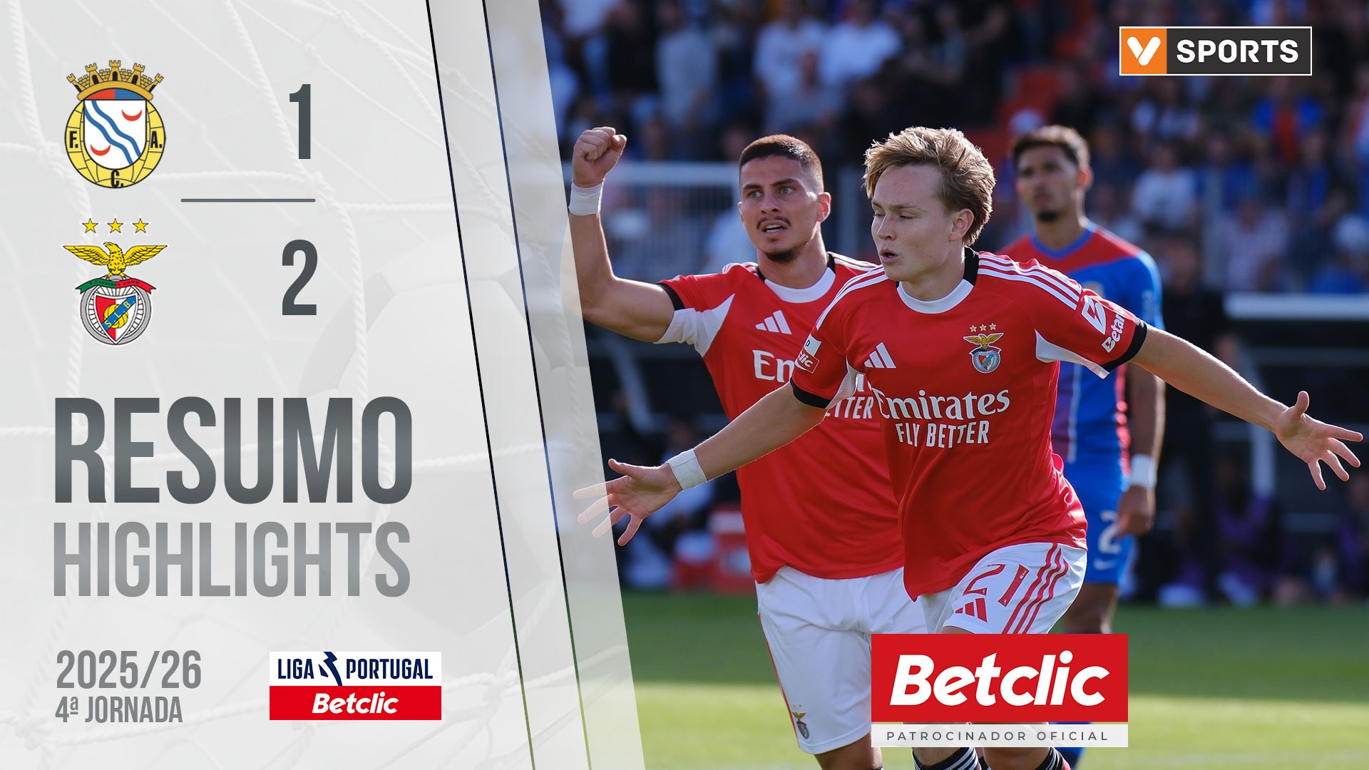 Liga Portugal Betclic (4ªJ): Resumo Alverca 1-2 Benfica