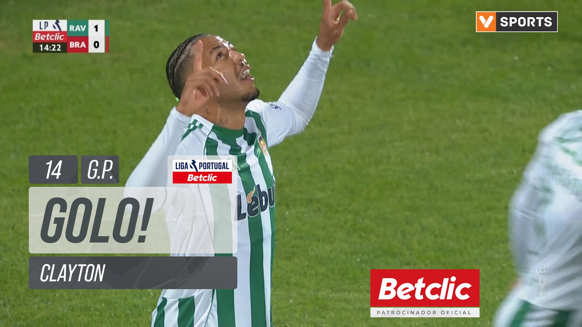 GOLO! Rio Ave, Clayton aos 14', Rio Ave 1-0 Braga