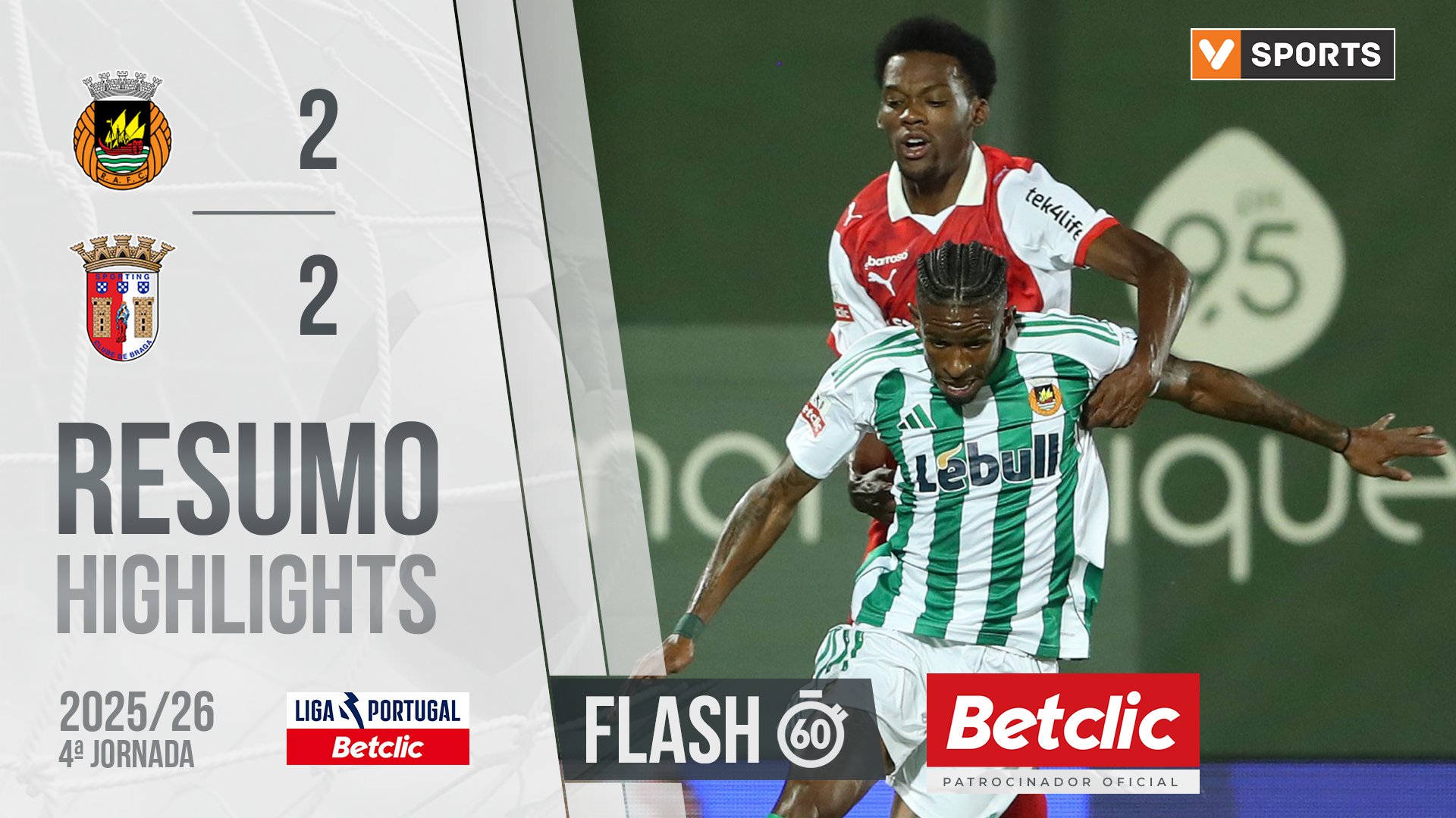 Liga Portugal Betclic (4ªJ): Resumo Flash Rio Ave 2-2 Braga