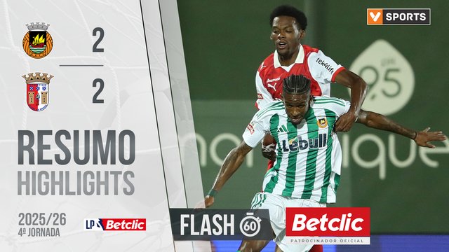 I Liga (4ªJ): Resumo Flash Rio Ave 2-2 Braga