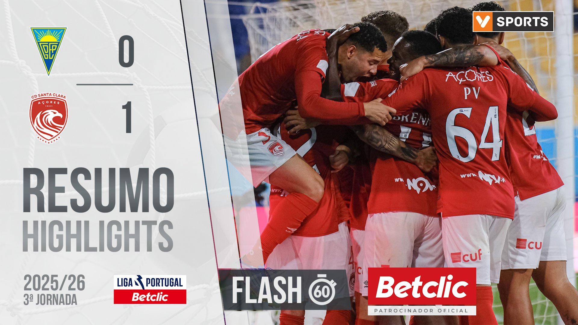 Liga Portugal Betclic (3ªJ): Resumo Flash Estoril 0-1 Santa Clara