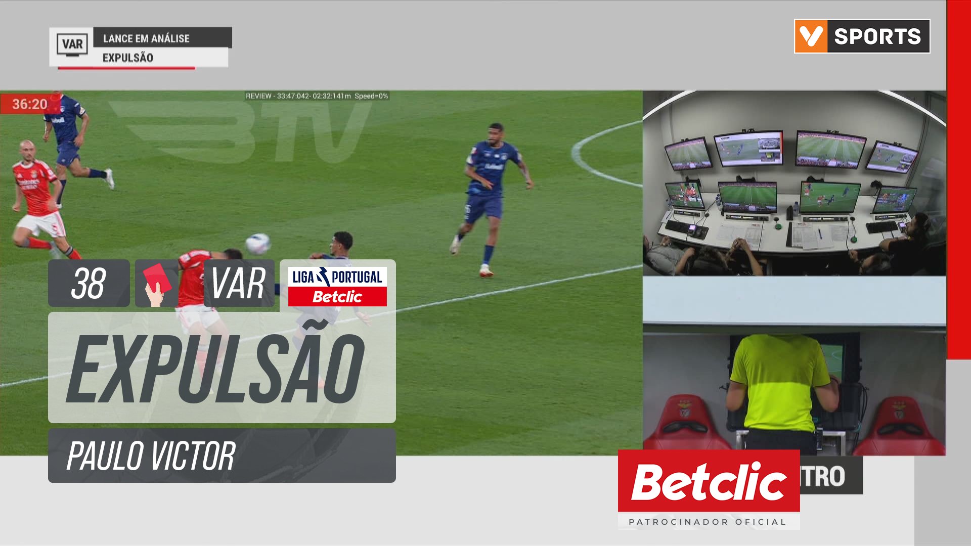 Santa Clara, Expulsão, Paulo Victor aos 38'