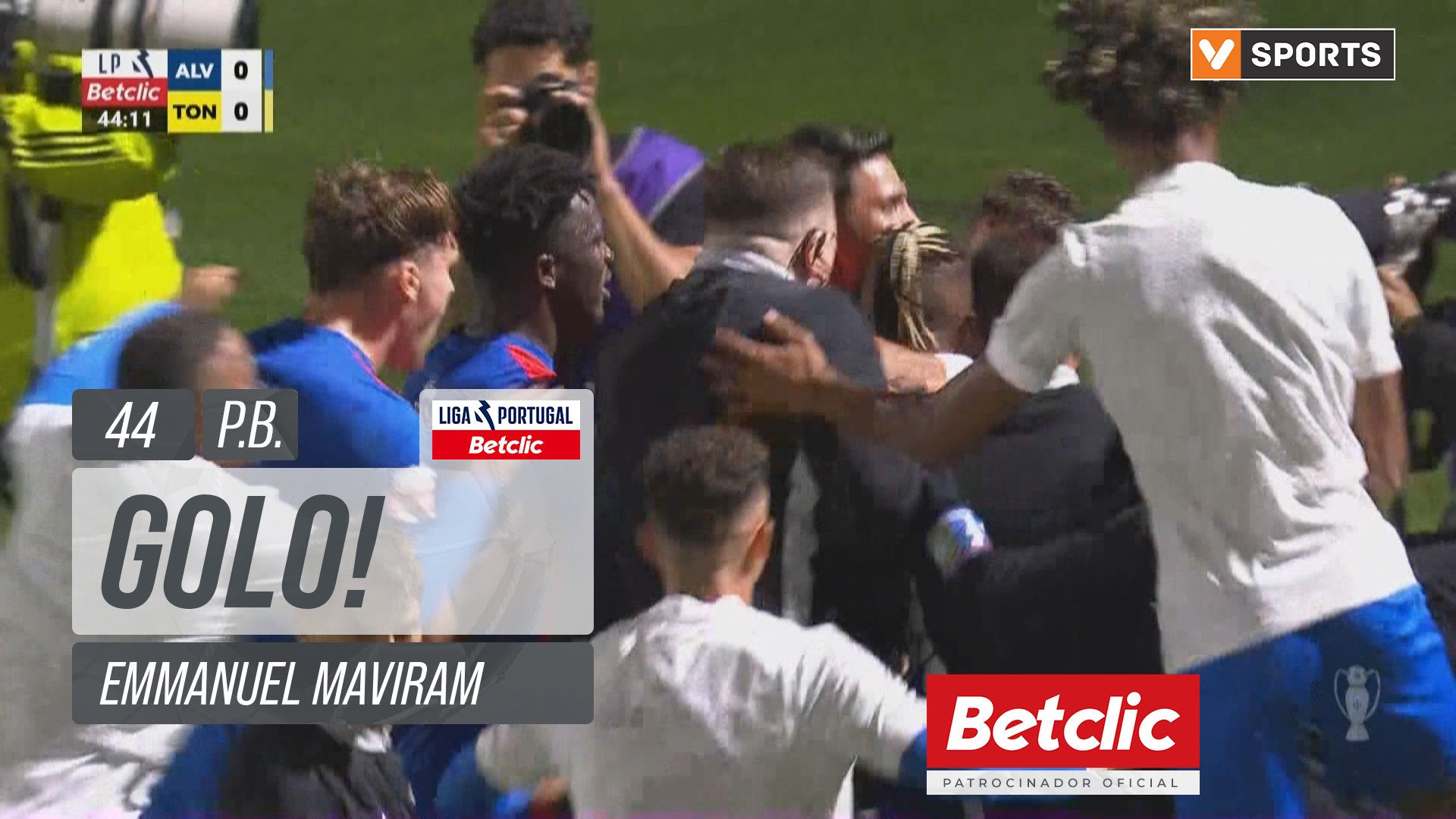 GOLO! Alverca, Emmanuel Maviram (p.b.) aos 44', Alverca 1-0 Tondela