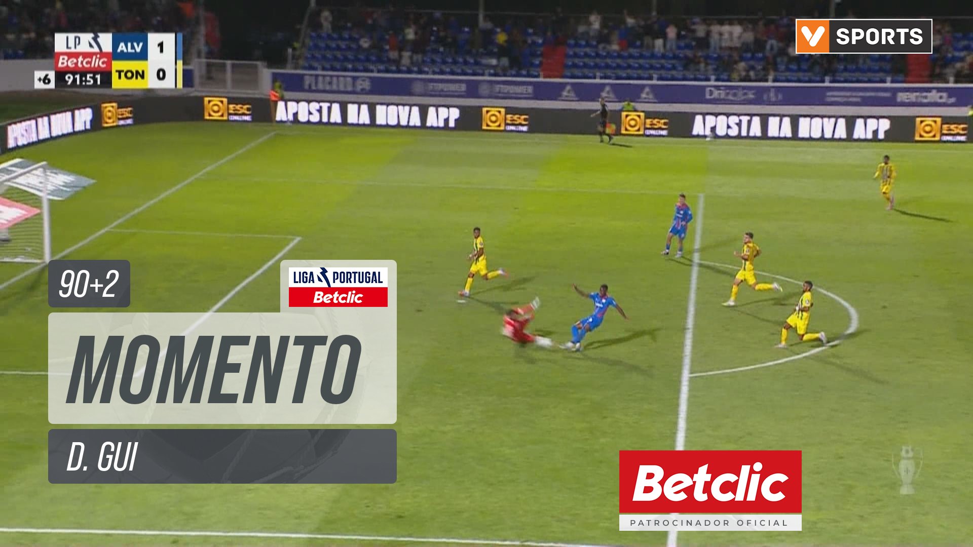 Alverca, Jogada, D. Gui aos 90'+2'