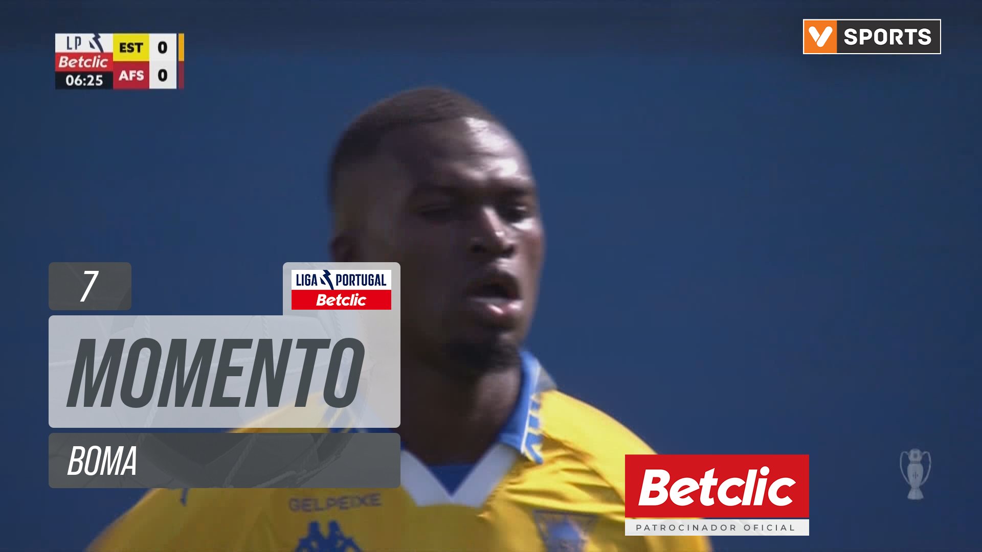 Estoril, Jogada, Boma aos 7'