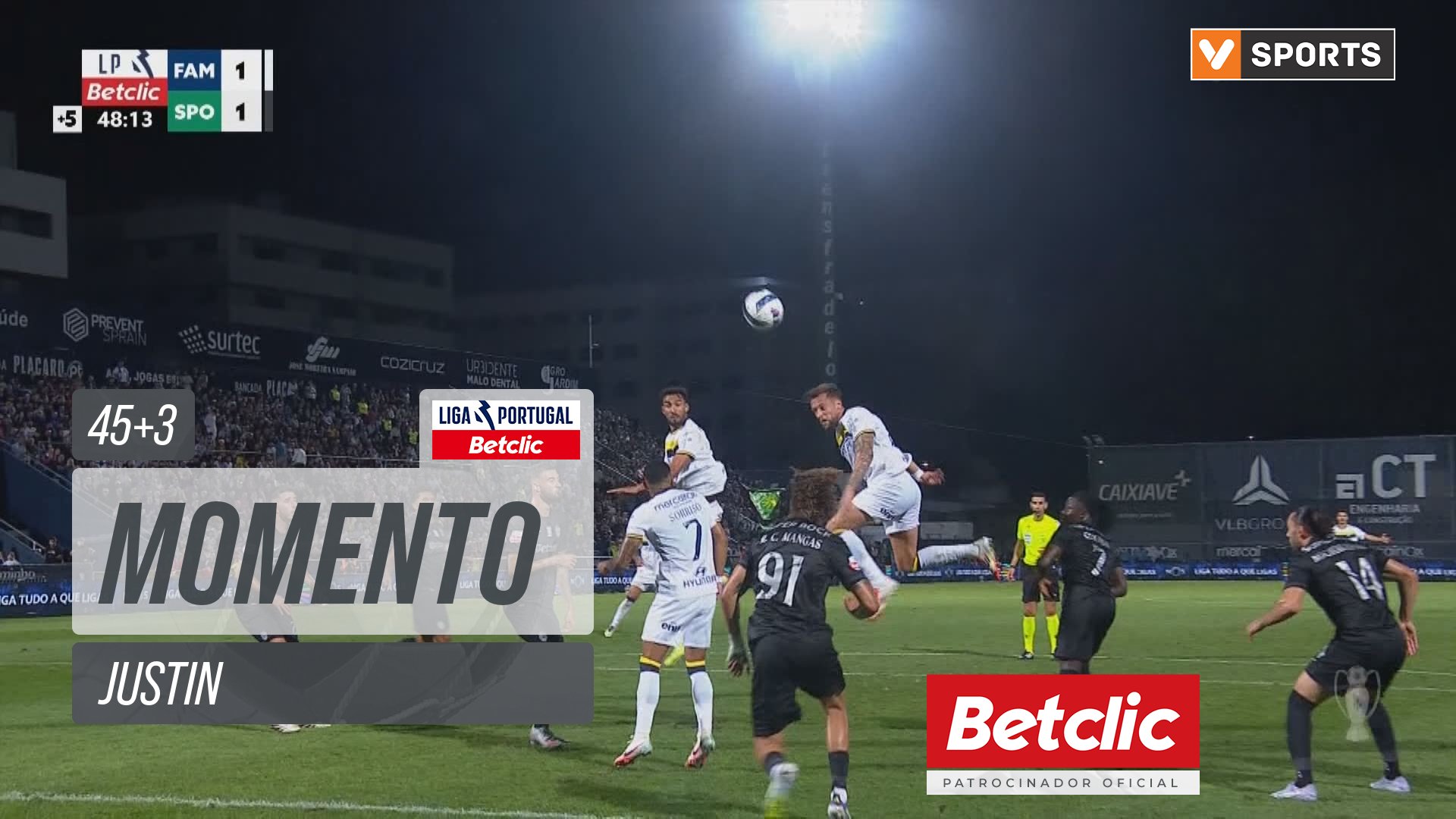 Famalicão, Jogada, Justin aos 45'+3'