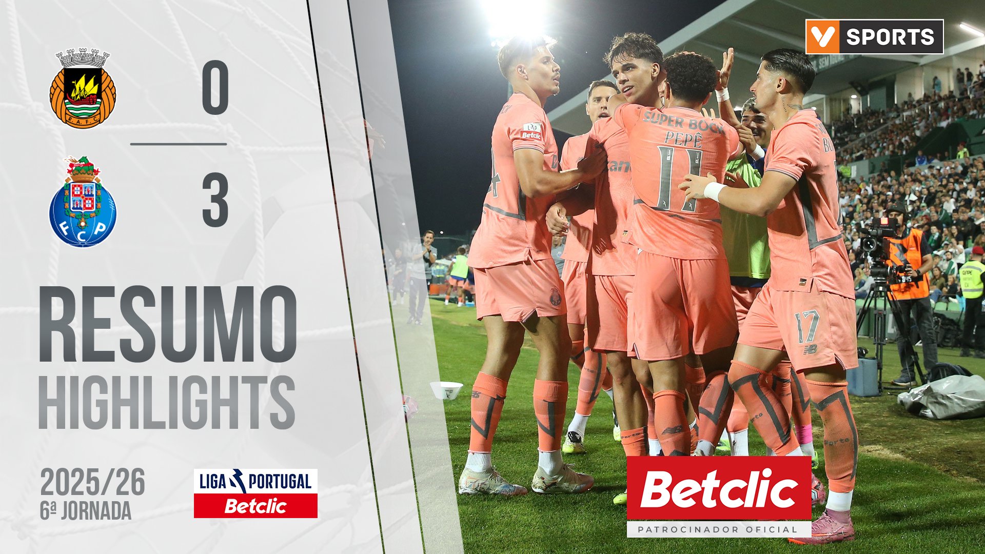 Liga Portugal Betclic (6ªJ): Resumo Rio Ave 0-3 FC Porto