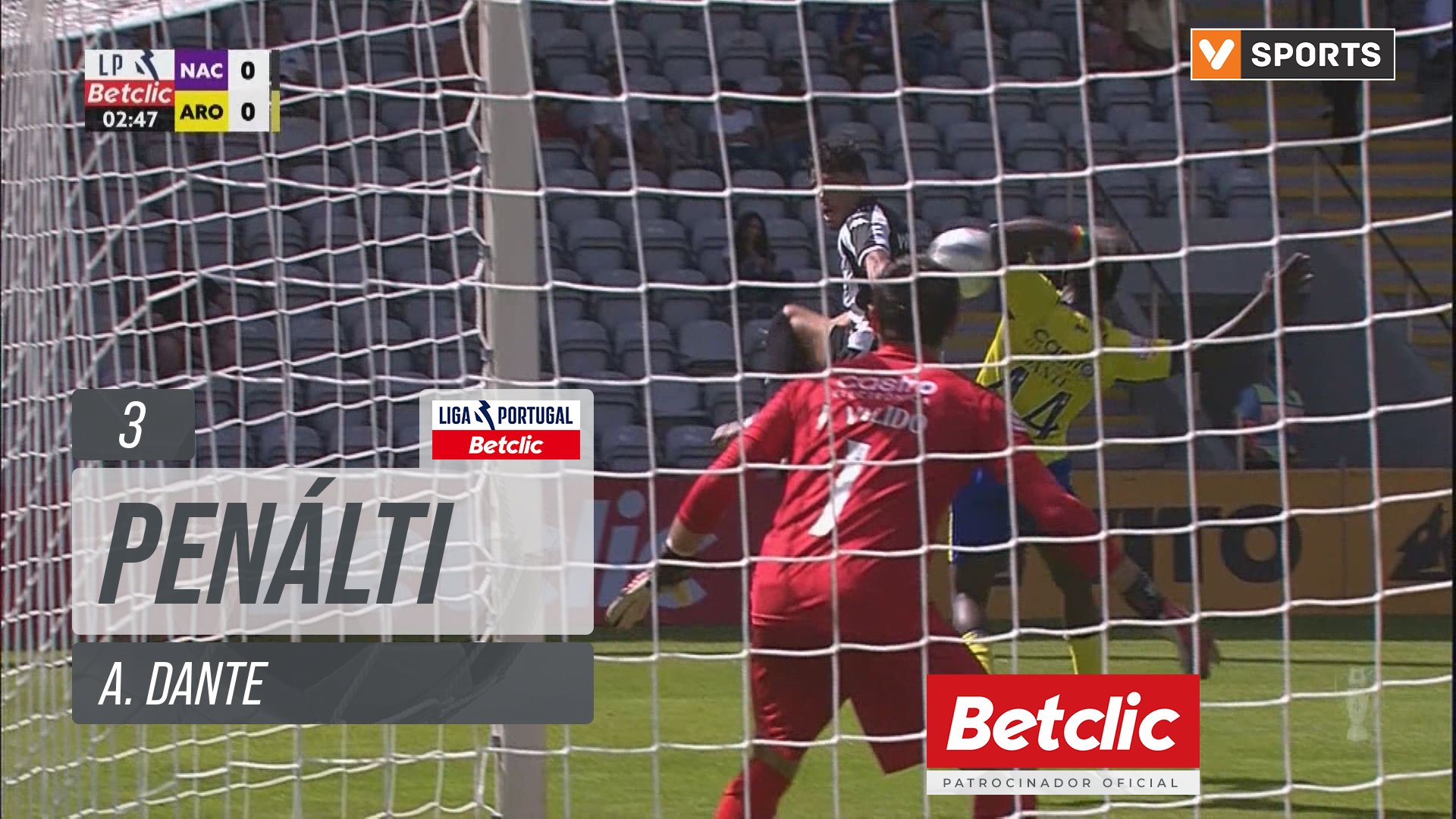 Arouca, Penálti, A. Dante aos 3'