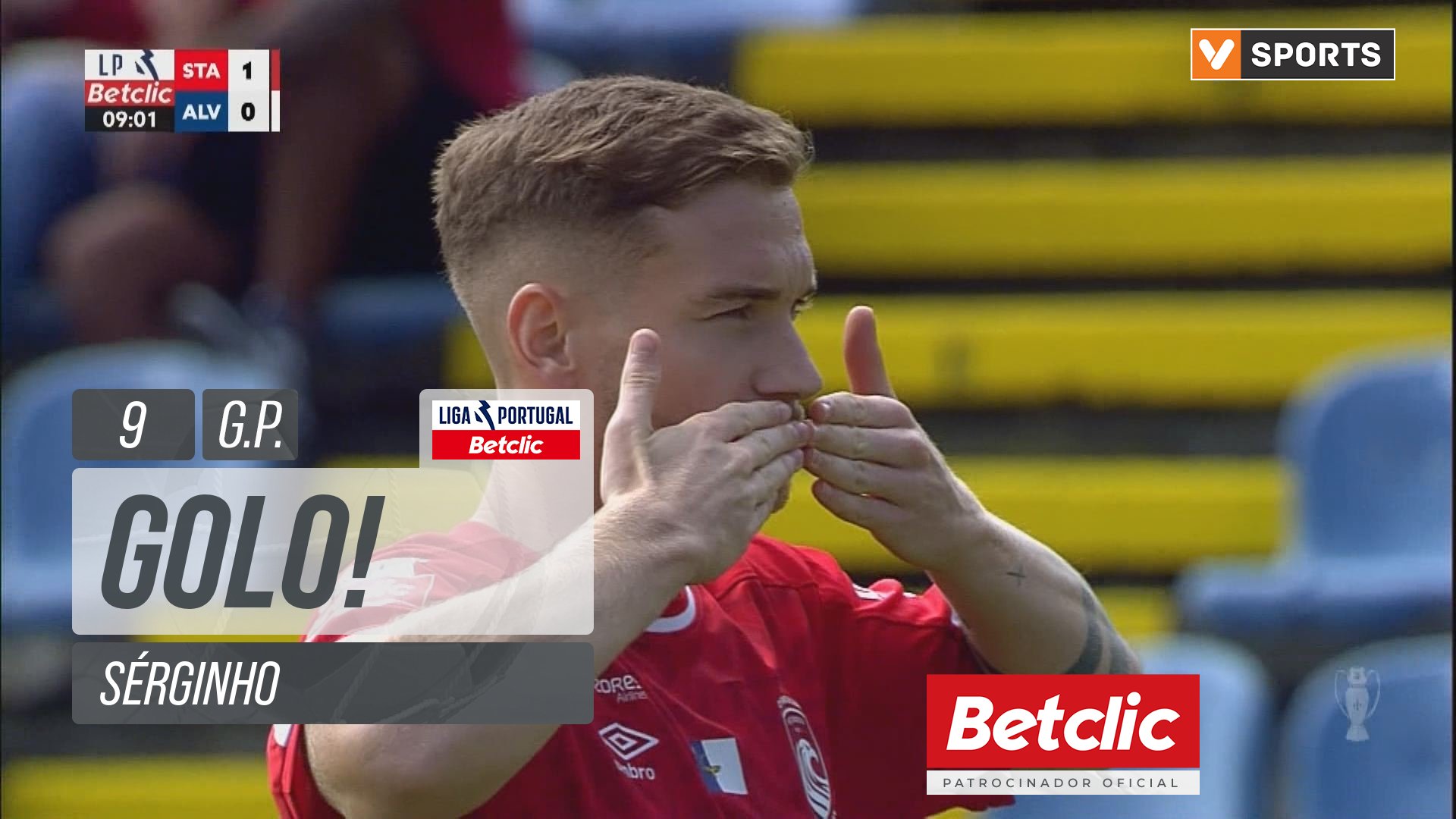 GOLO! Santa Clara, Sérginho aos 9', Santa Clara 1-0 Alverca