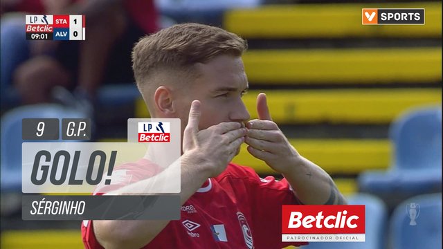 GOLO! Santa Clara, Sérginho aos 9', Santa Clara 1-0 Alverca
