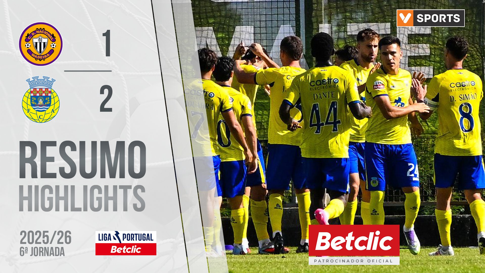 Liga Portugal Betclic (6ªJ): Resumo Nacional 1-2 Arouca