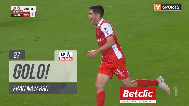GOLO! Braga, Fran Navarro aos 27', Vitória SC 0-1 Braga