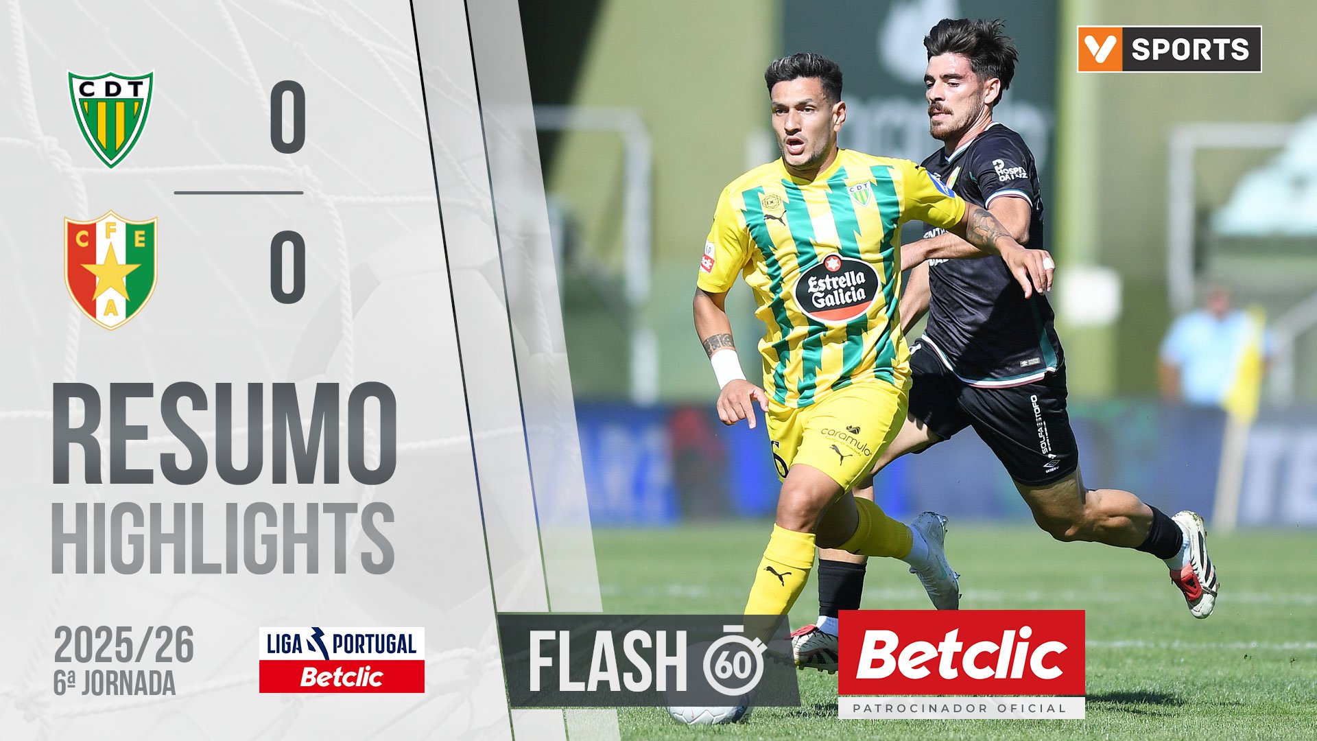 Liga Portugal Betclic (6ªJ): Resumo Flash Tondela 0-0 Estrela Amadora