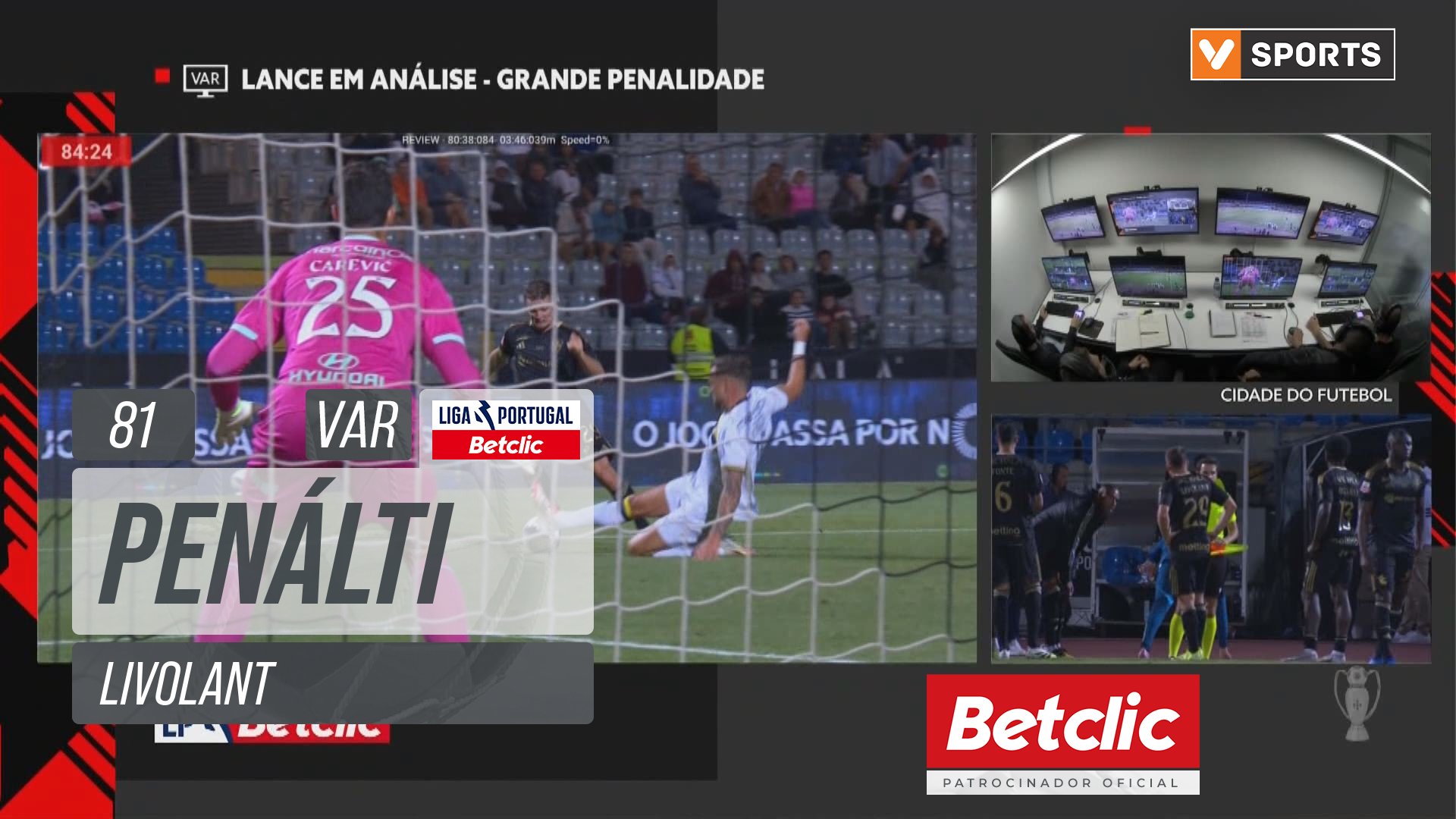 Casa Pia, Penálti, Livolant aos 81'