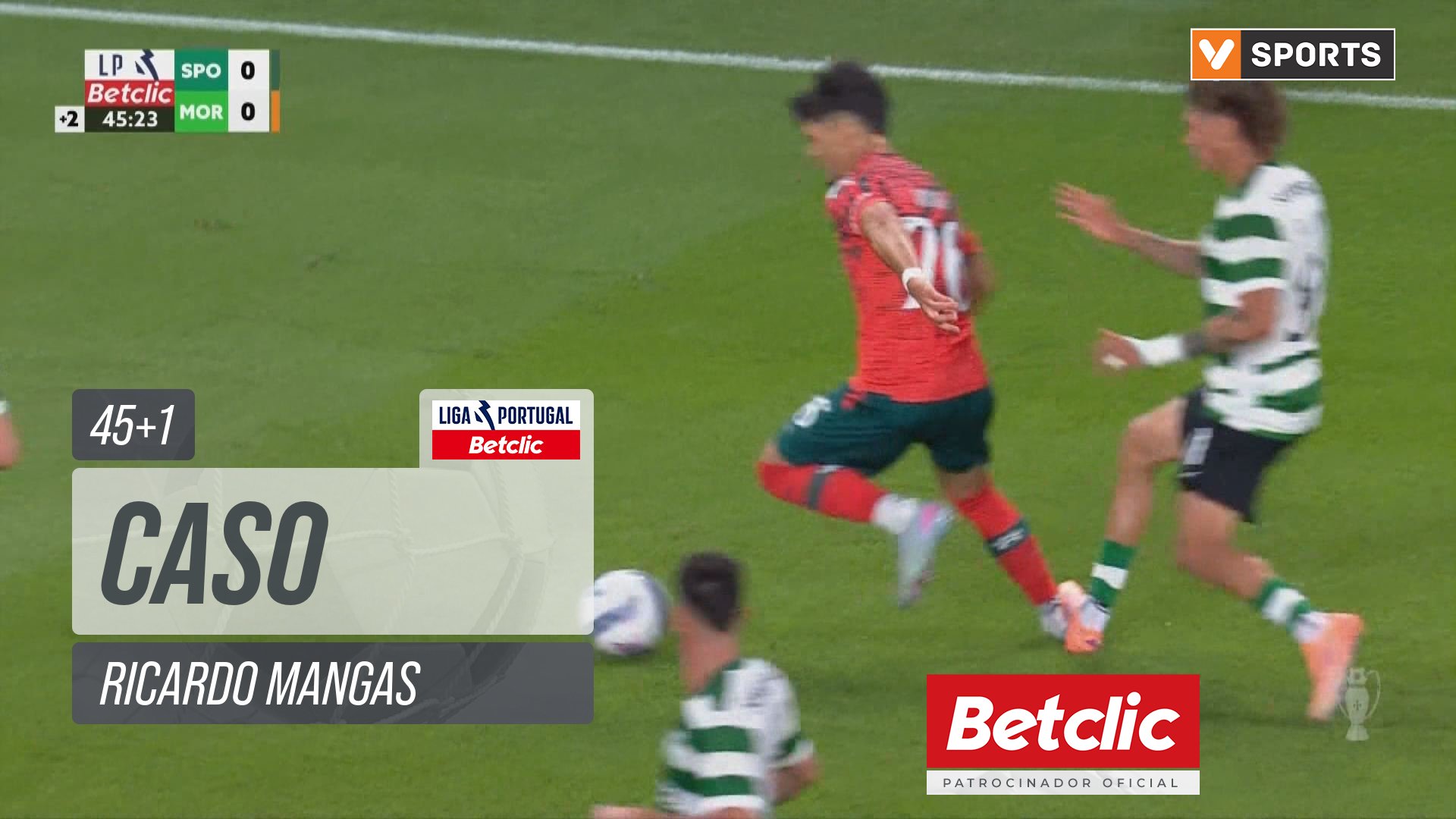 Sporting, Caso, Ricardo Mangas aos 45'+1'