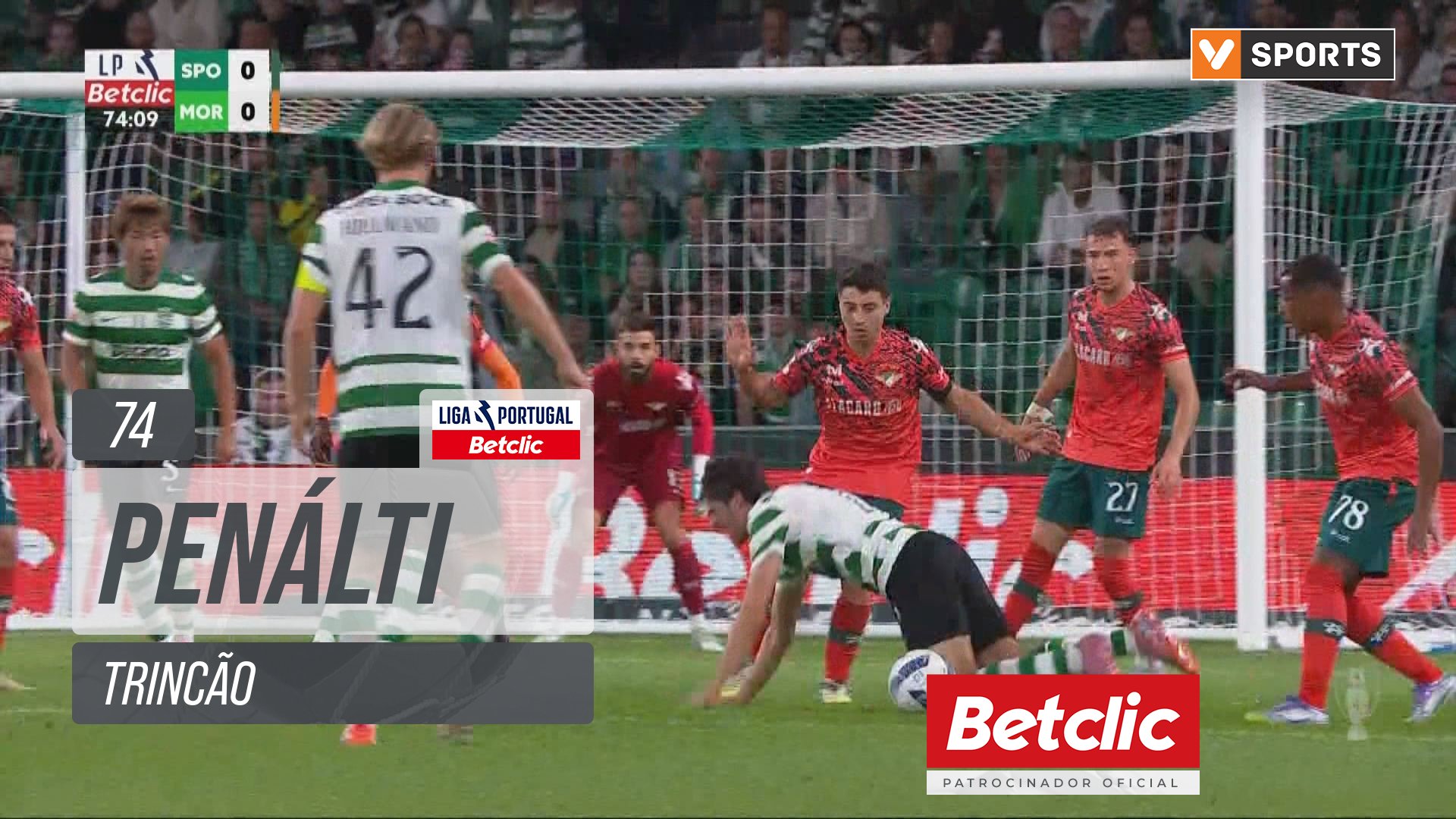 Sporting, Penálti, Trincão aos 74'