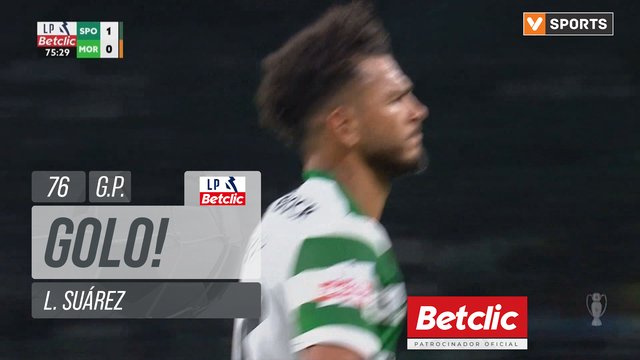 GOLO! Sporting, L. Suárez aos 76', Sporting 1-0 Moreirense