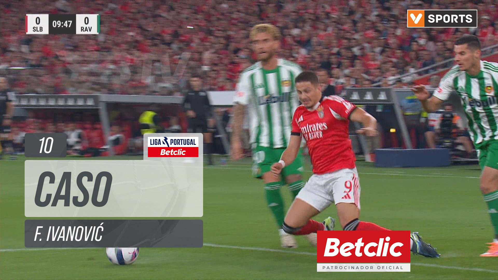 Benfica, Caso, F. Ivanović aos 10'