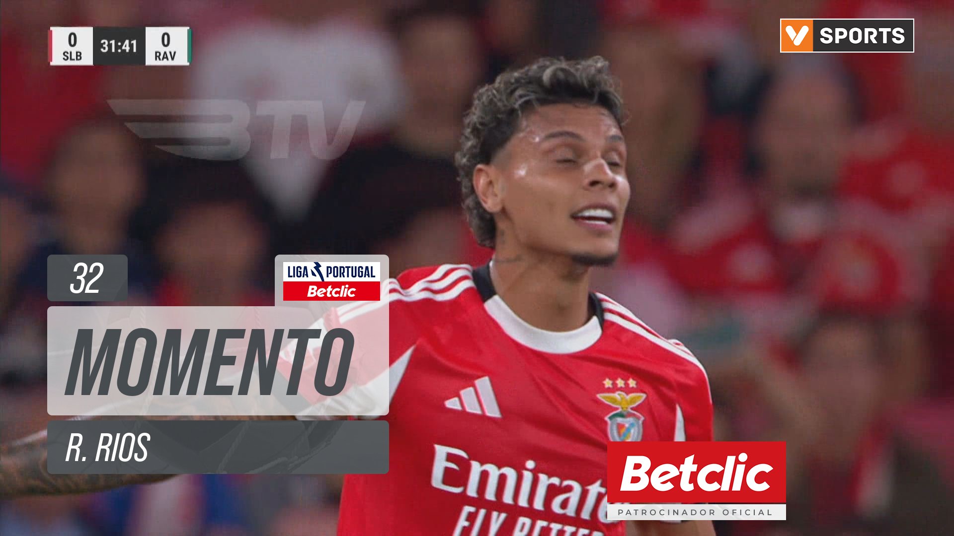 Benfica, Jogada, R. Rios aos 32'