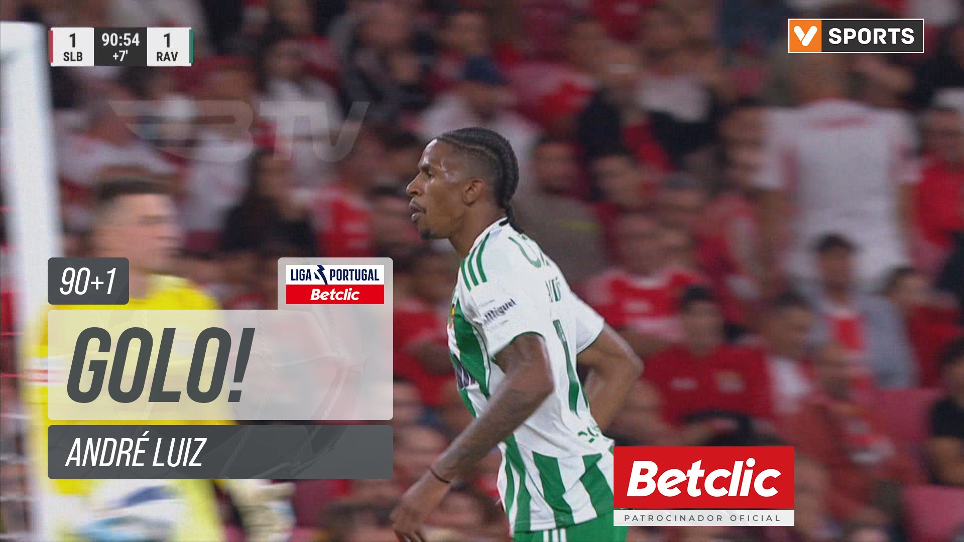 GOLO! Rio Ave, André Luiz aos 90'+1', Benfica 1-1 Rio Ave