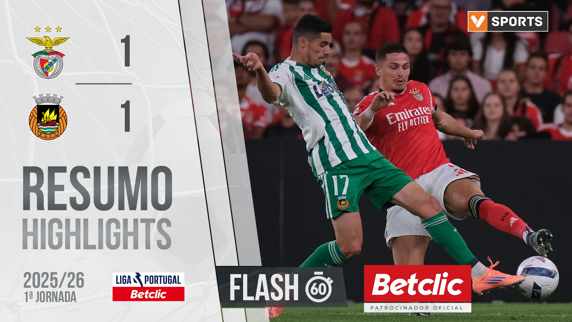 Liga Portugal Betclic (1ªJ): Resumo Flash Benfica 1-1 Rio Ave