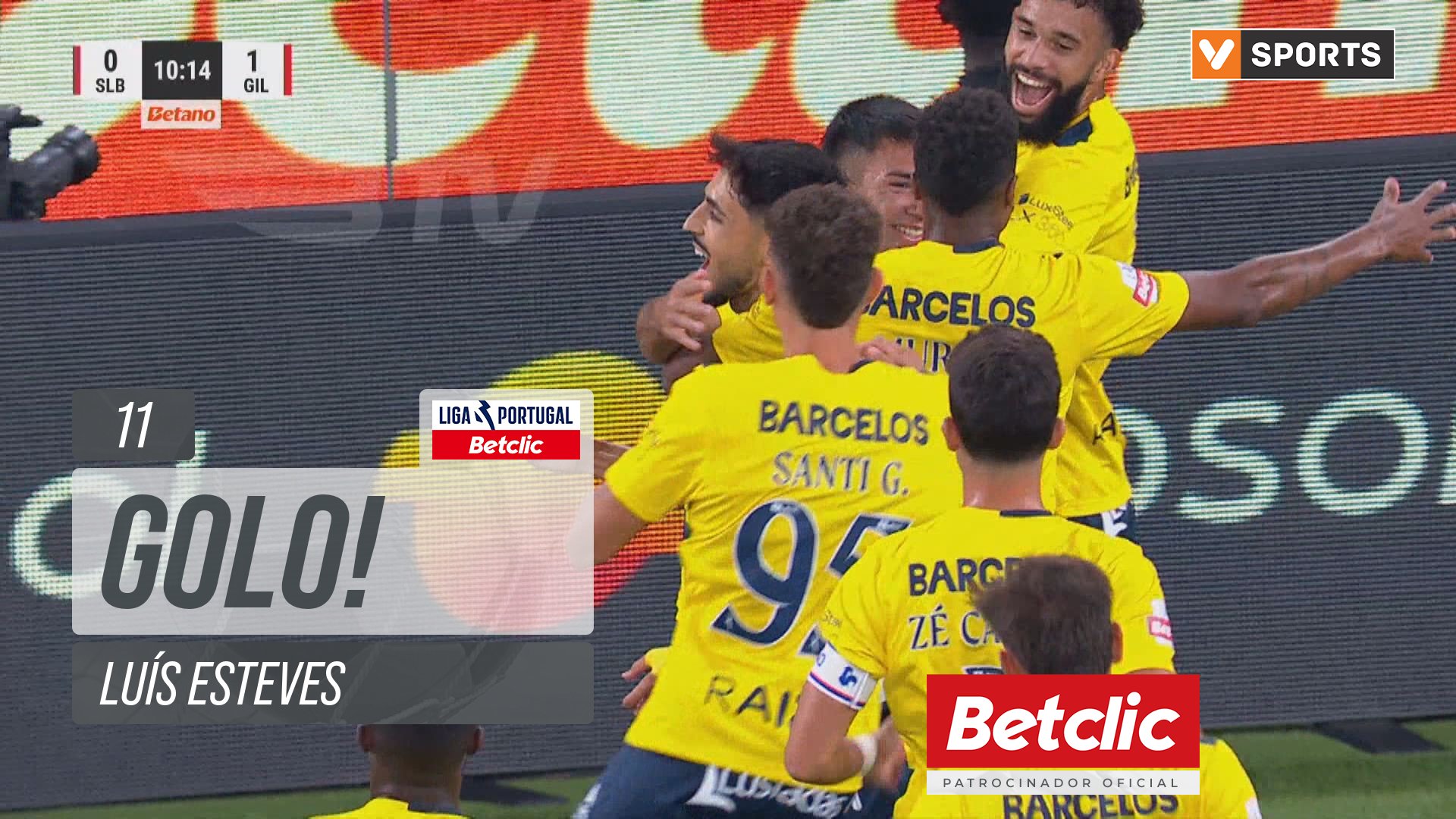 GOLO! Gil Vicente, Luís Esteves aos 11', Benfica 0-1 Gil Vicente