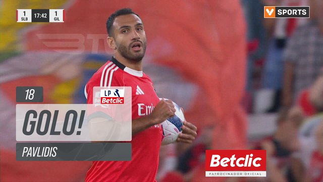 GOLO! Benfica, Pavlidis aos 18', Benfica 1-1 Gil Vicente