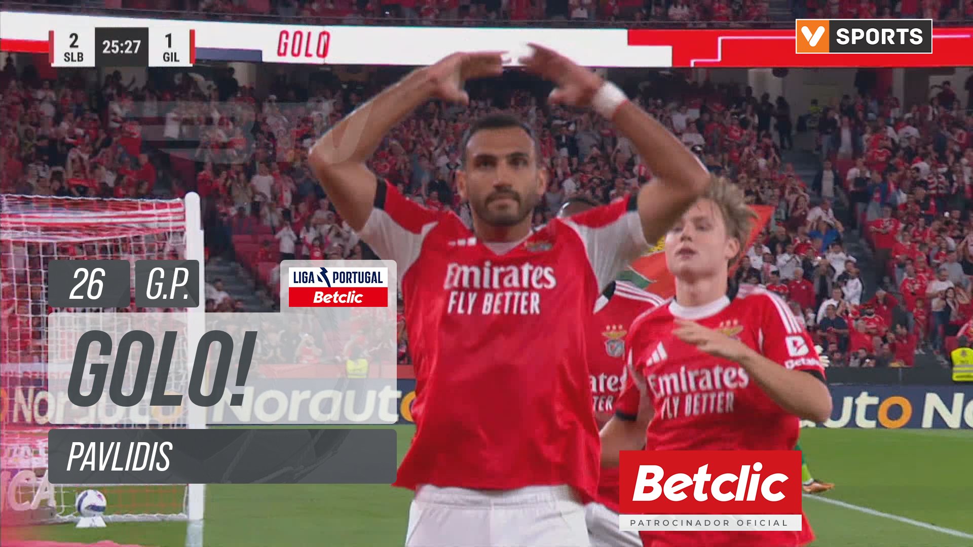 GOLO! Benfica, Pavlidis aos 26', Benfica 2-1 Gil Vicente