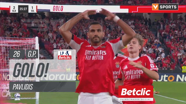 GOLO! Benfica, Pavlidis aos 26', Benfica 2-1 Gil Vicente