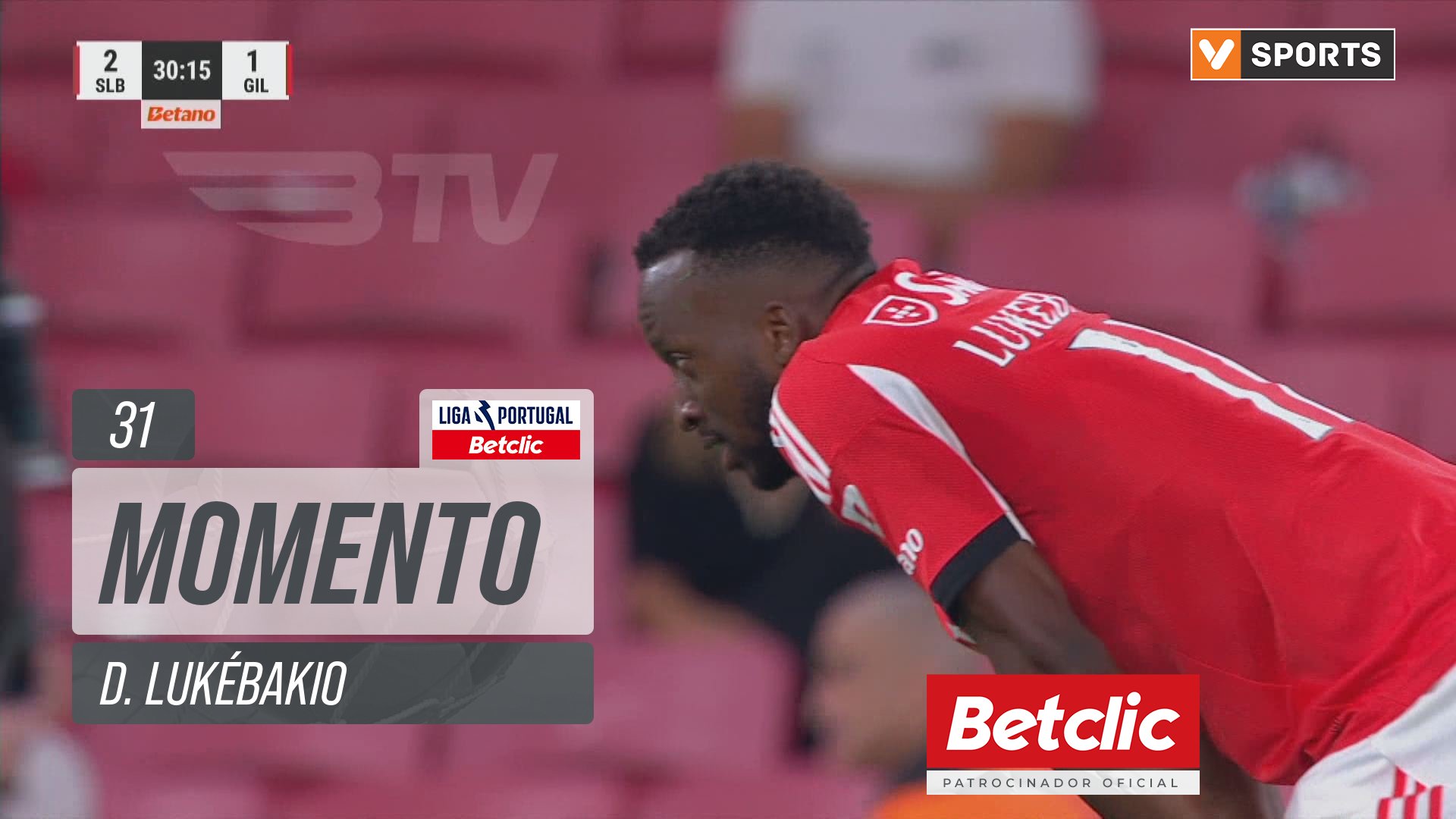 Benfica, Jogada, D. Lukébakio aos 31'