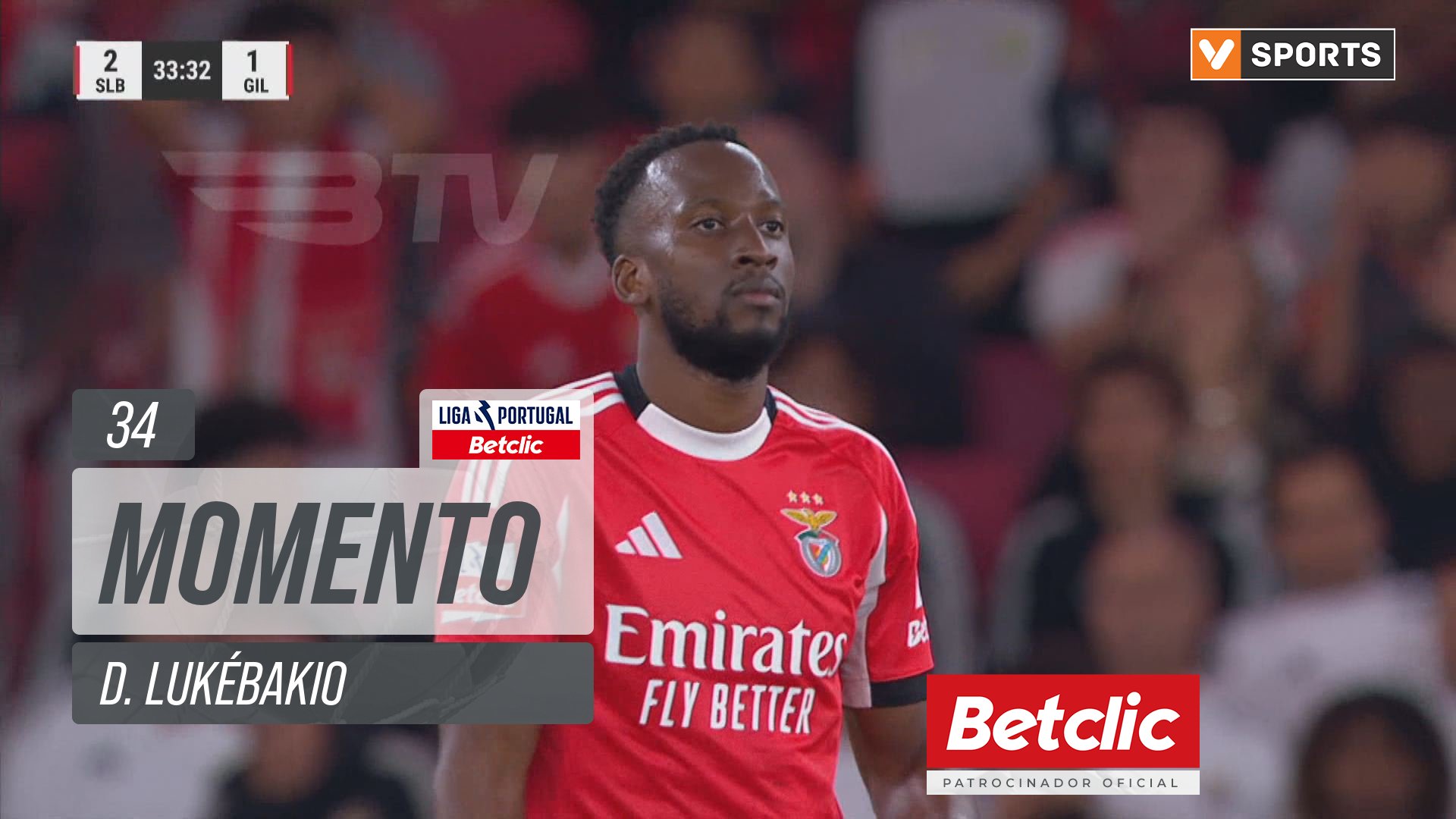 Benfica, Jogada, D. Lukébakio aos 34'