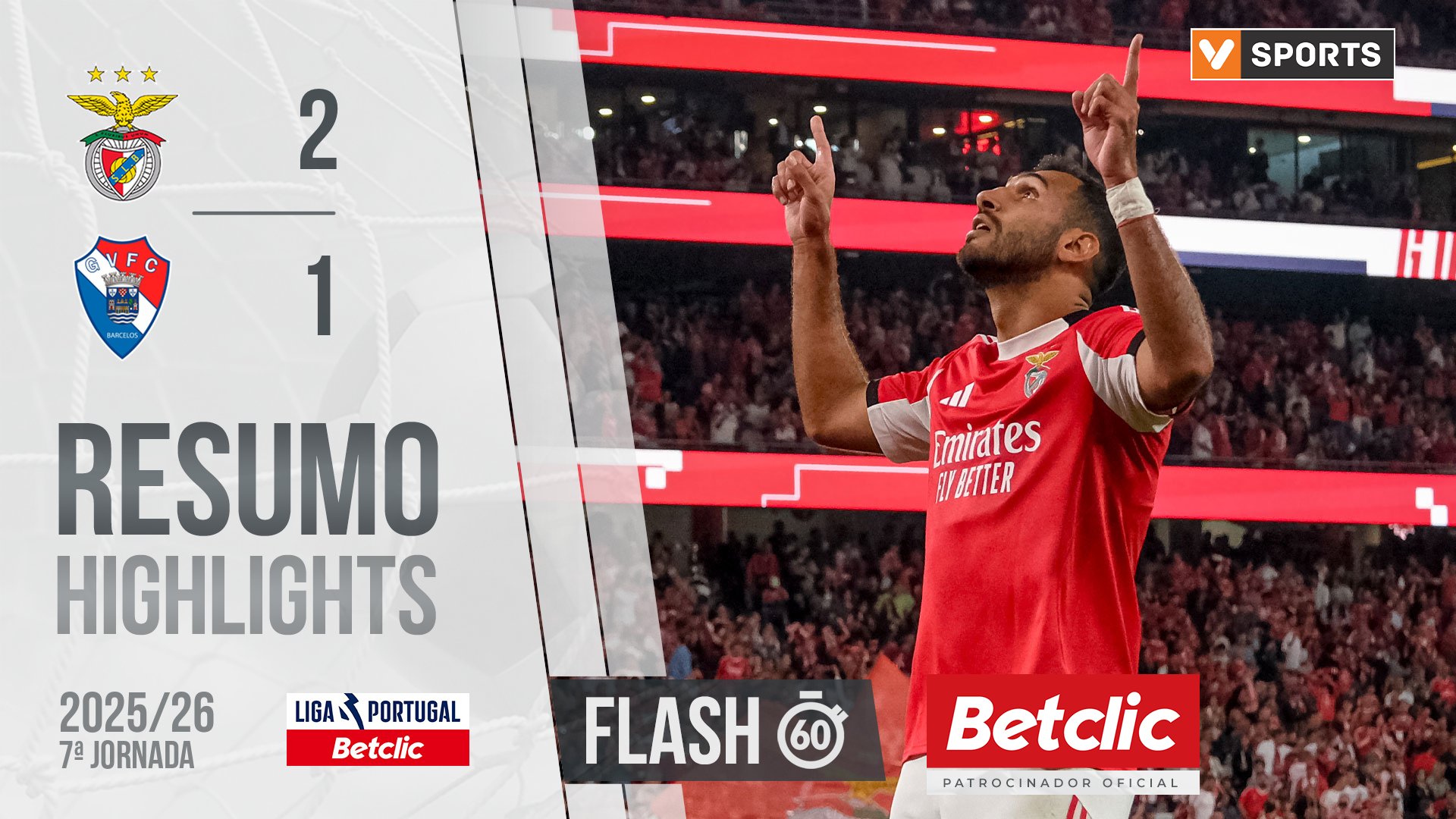 Liga Portugal Betclic (7ªJ): Resumo Flash Benfica 2-1 Gil Vicente
