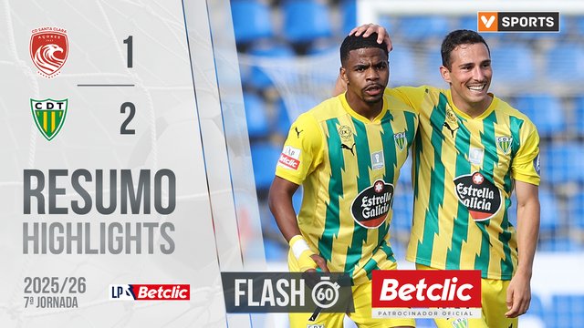 Liga Portugal Betclic (7ªJ): Resumo Flash Santa Clara 1-2 Tondela