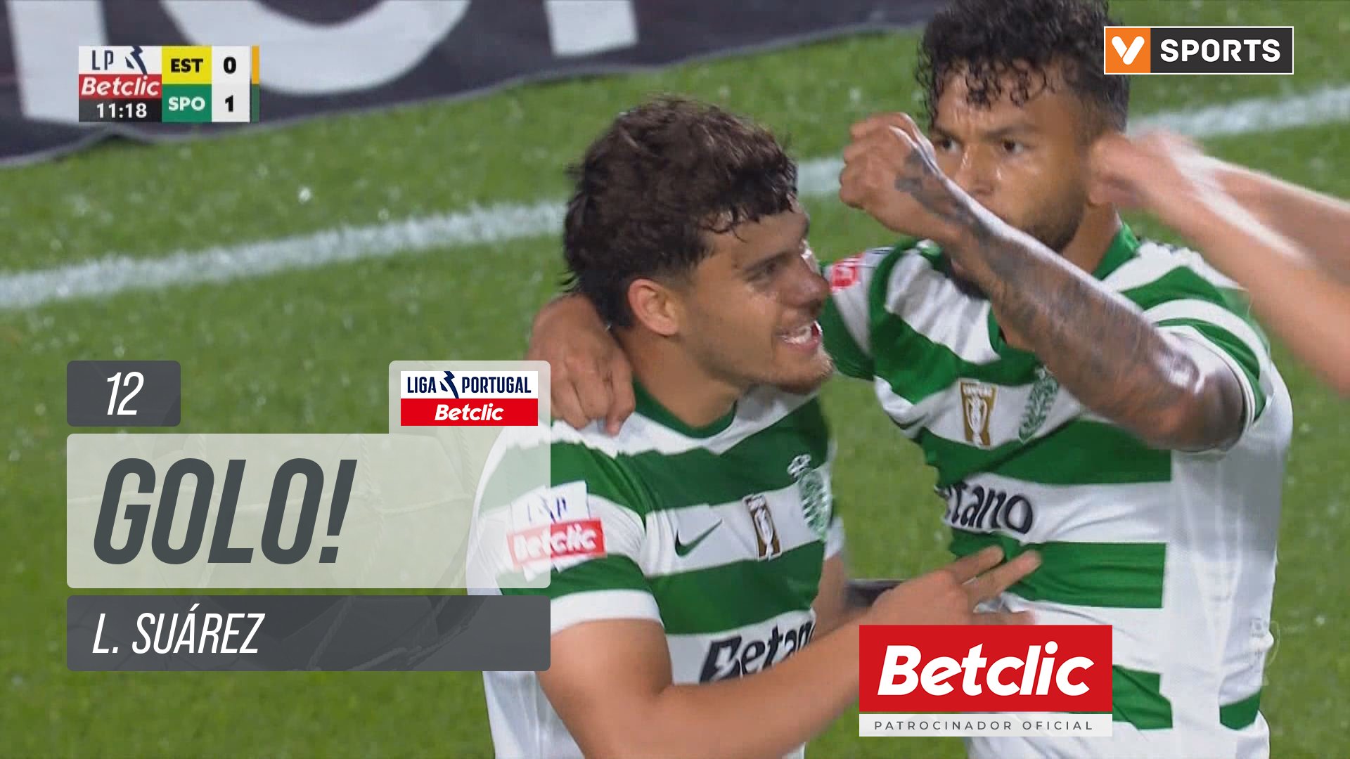 GOLO! Sporting, L. Suárez aos 12', Estoril 0-1 Sporting