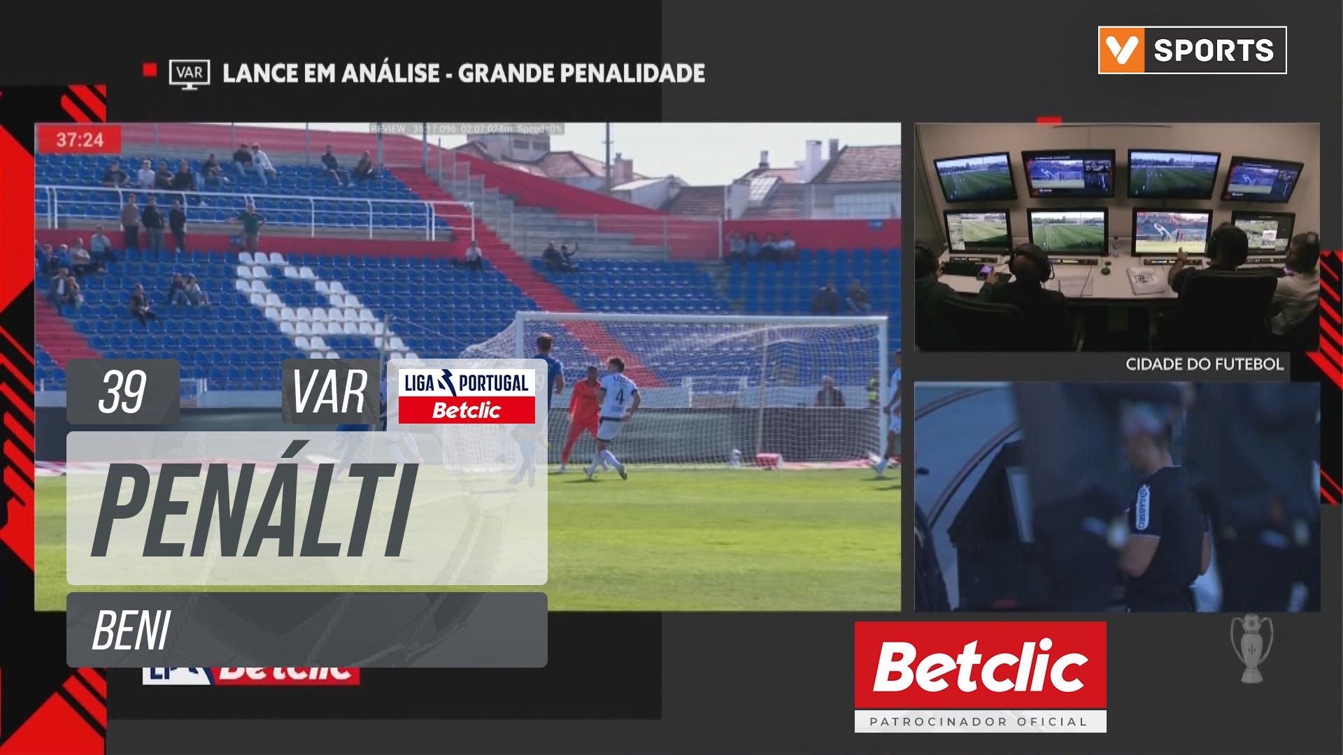 Vitória SC, Penálti, Beni aos 39'