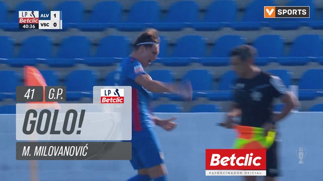 GOLO! Alverca, M. Milovanović aos 41', Alverca 1-0 Vitória SC