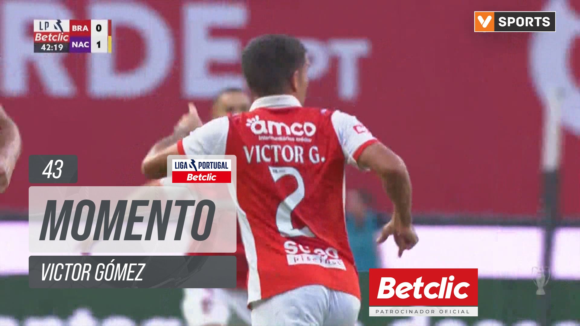 Braga, Jogada, Victor Gómez aos 43'