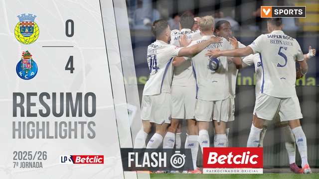 Liga Portugal Betclic (7ªJ): Resumo Flash Arouca 0-4 FC Porto