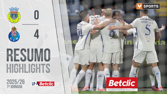 Liga Portugal Betclic (7ªJ): Resumo Arouca 0-4 FC Porto