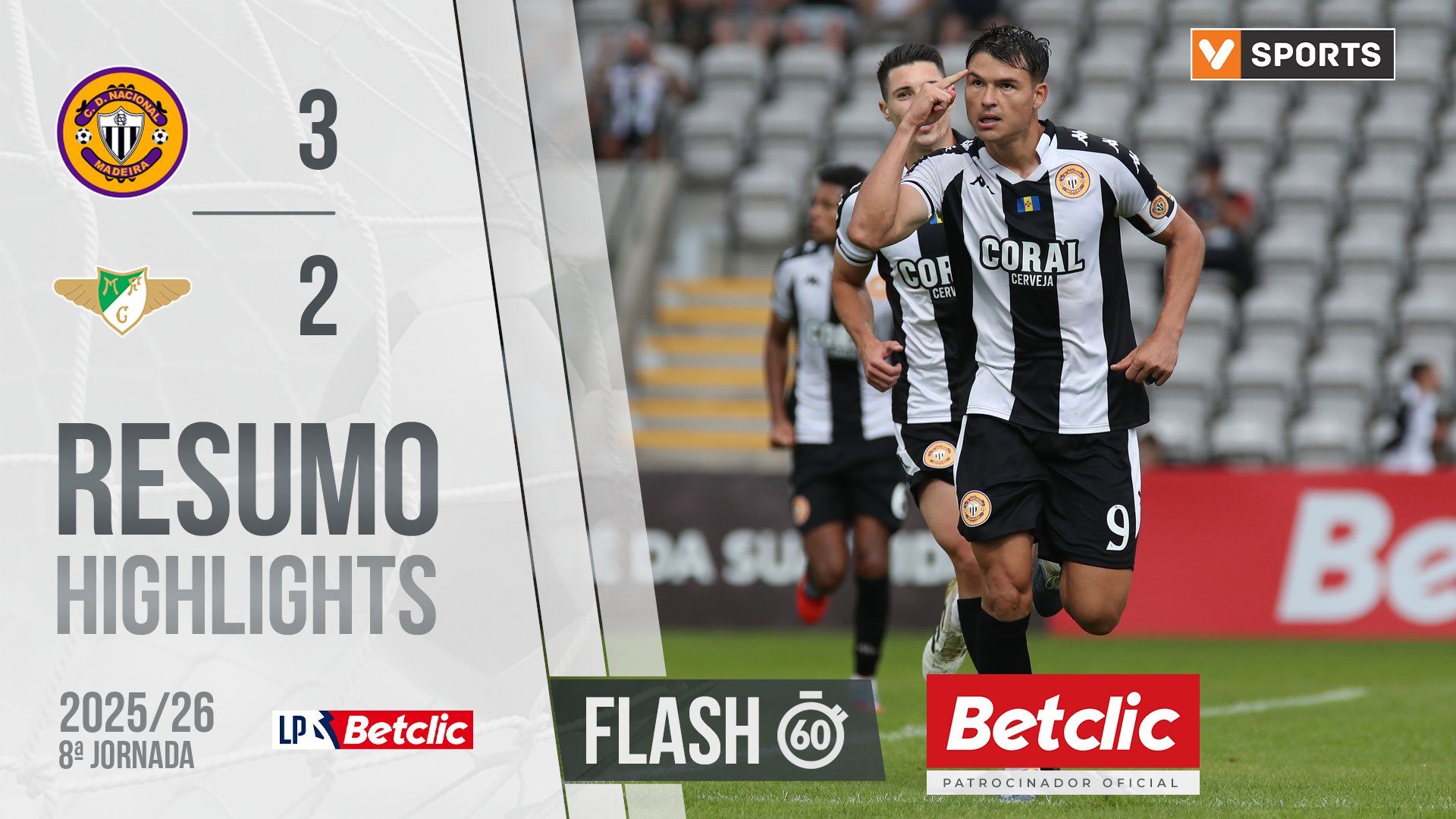 Liga Portugal Betclic (8ªJ): Resumo Flash Nacional 3-2 Moreirense