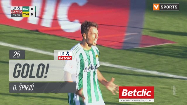 GOLO! Rio Ave, D. Špikić aos 25', Rio Ave 1-0 Tondela