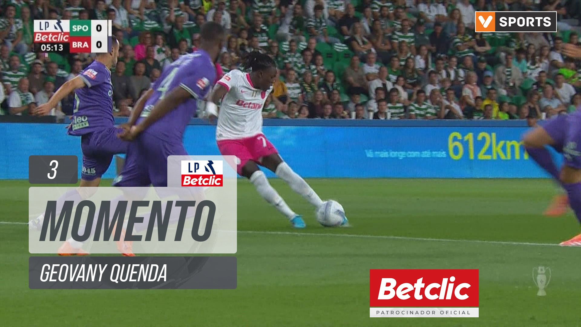 Sporting, Jogada, Geovany Quenda aos 3'