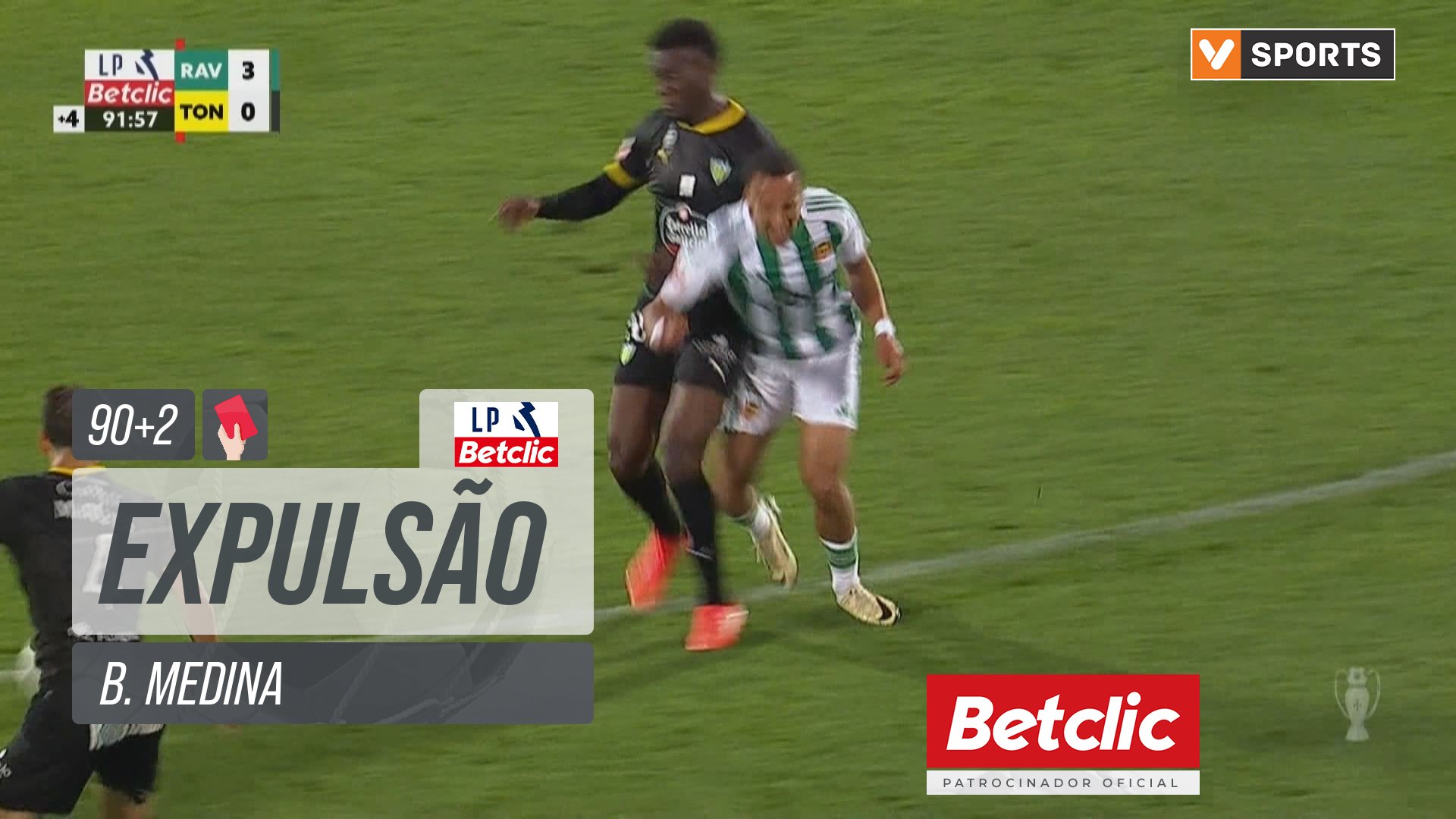 Tondela, Expulsão, B. Medina aos 90'+2'